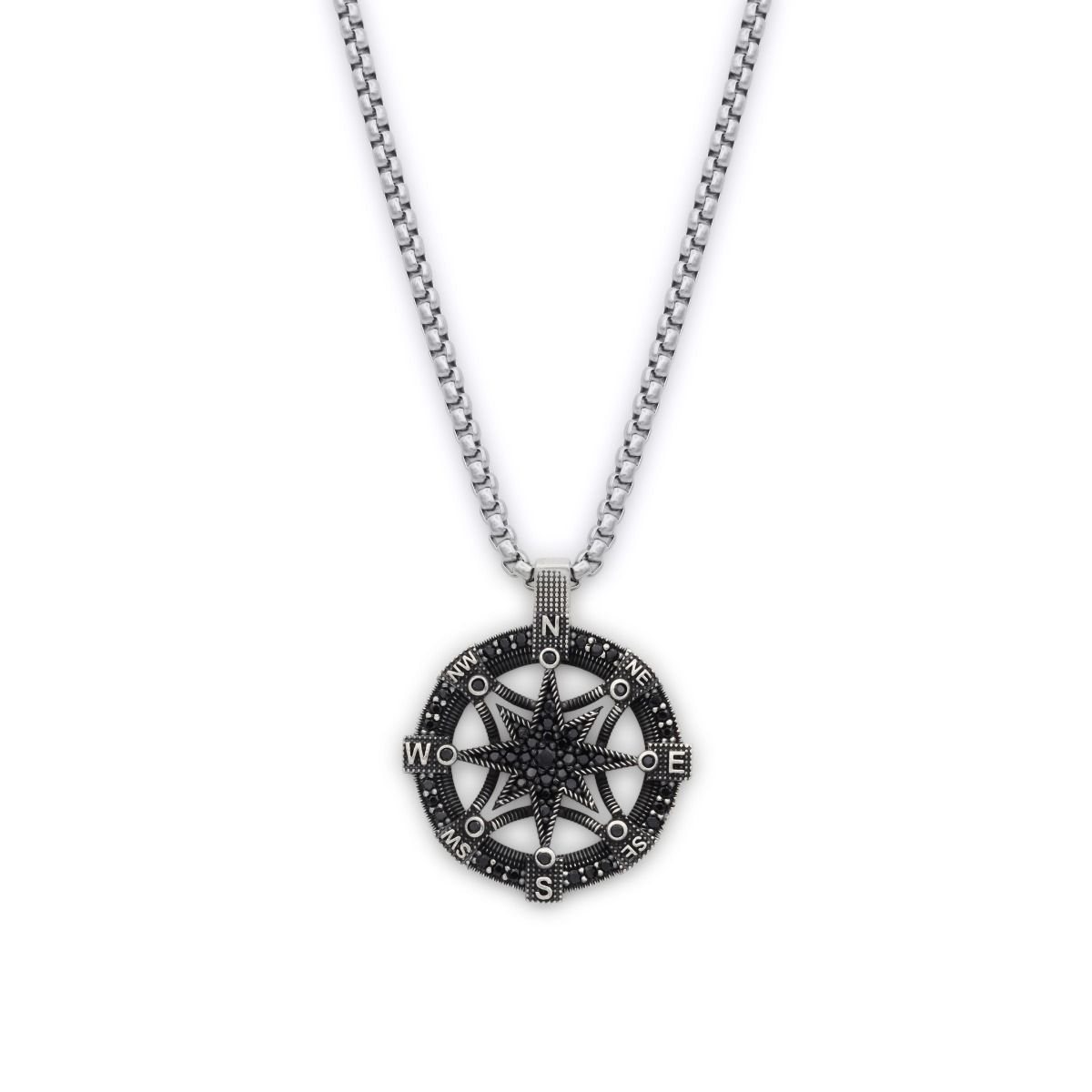 Men Necklace With Compass Medallion Gifts For Him