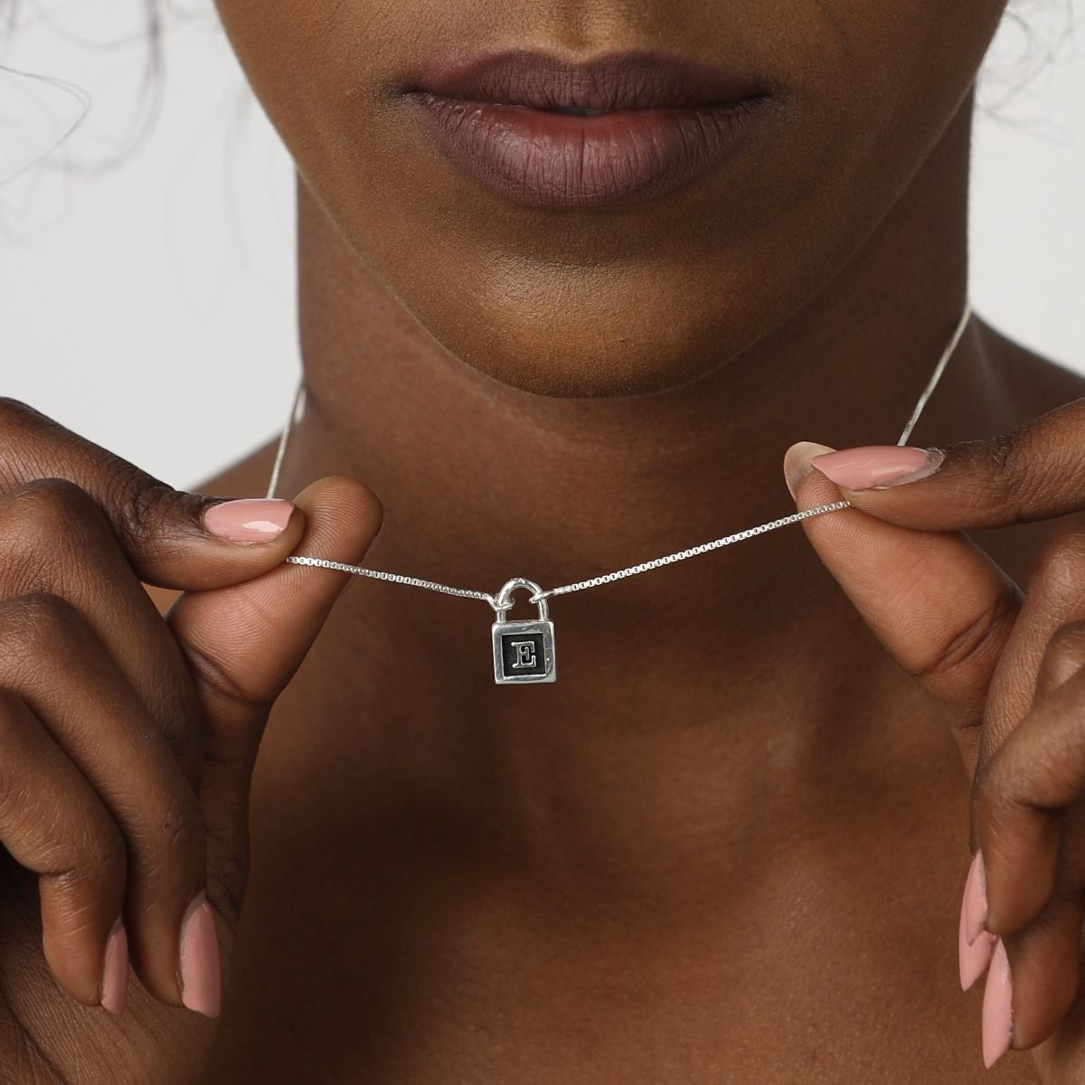 Collier Serrure avec Initiale [Argent 925]