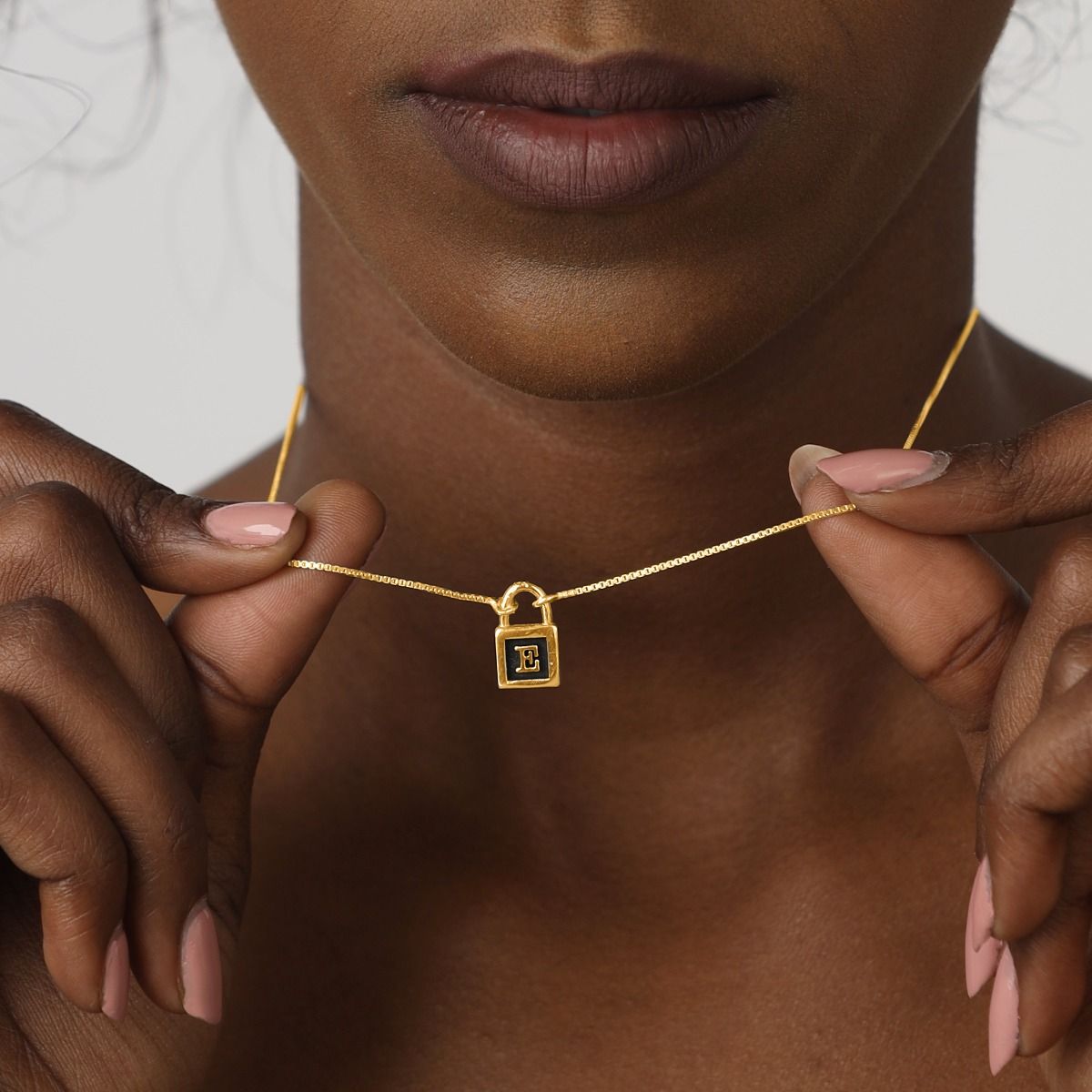 Schlosskette mit Initialen [750er Gold Vermeil]