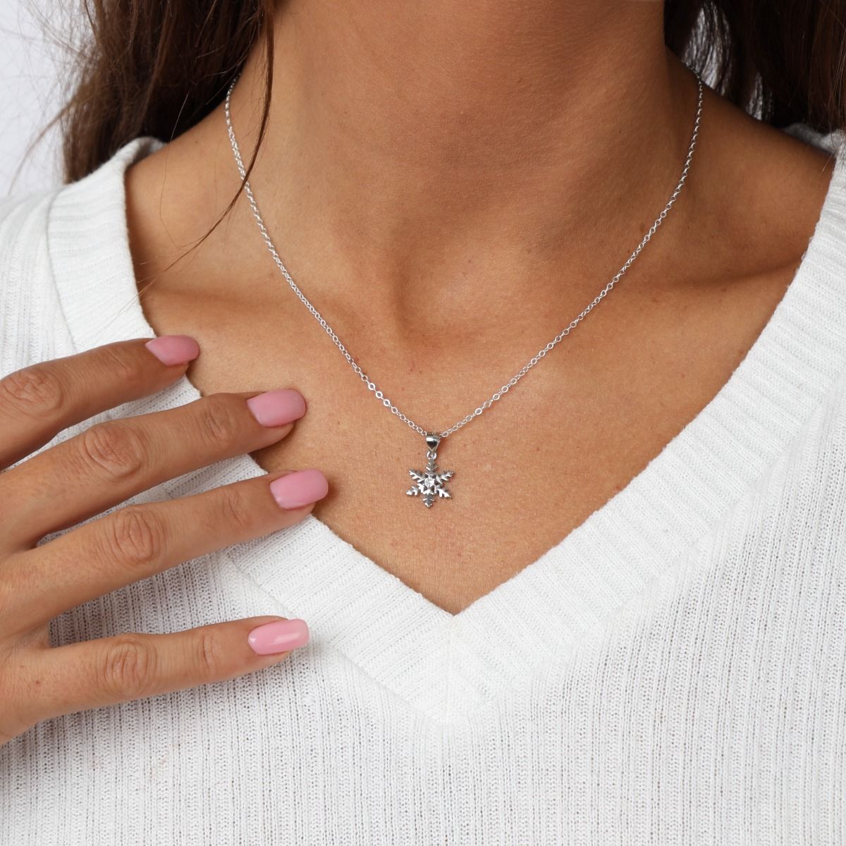Snowflake Necklace in Silver - Christmas Gift for Her - Talisa