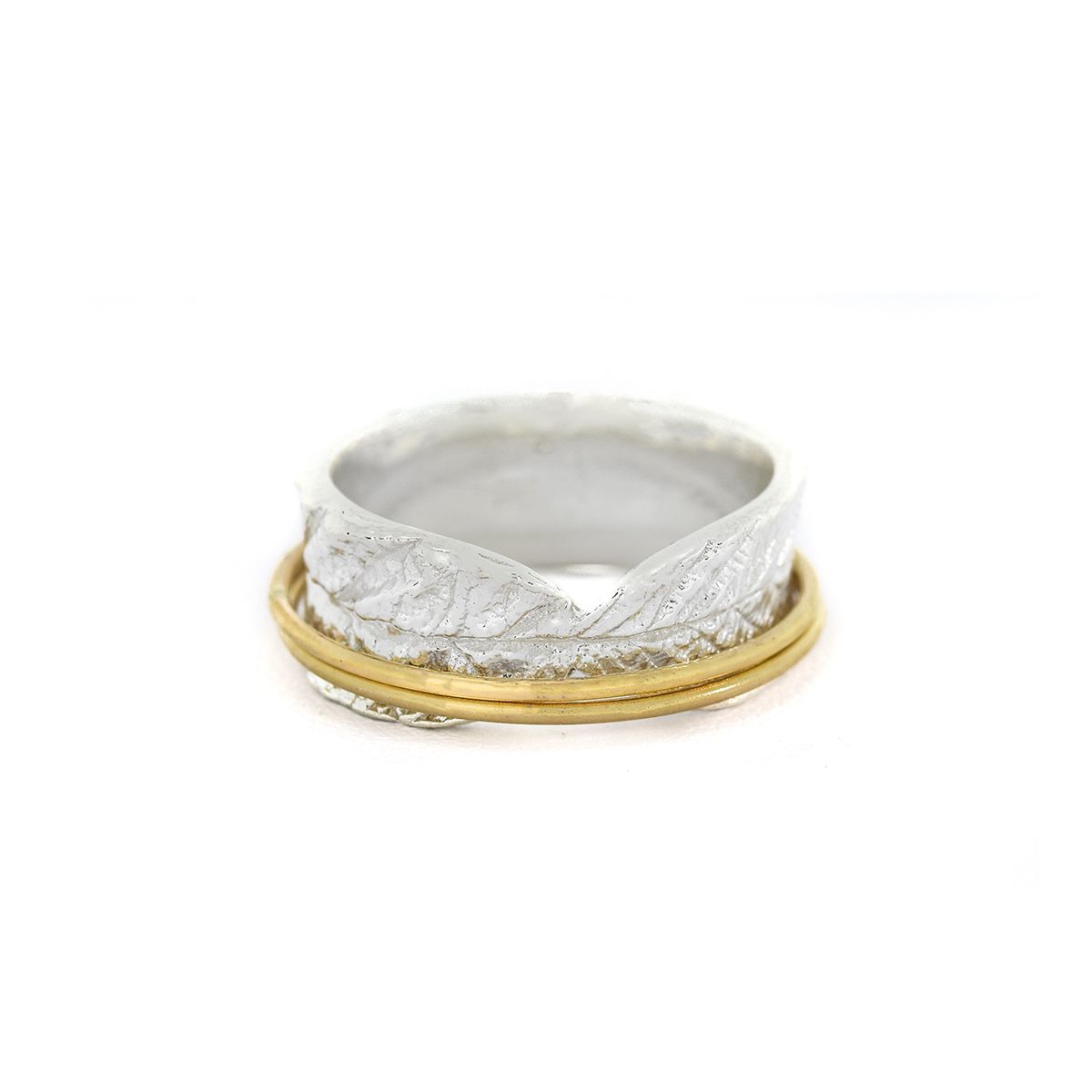 Bague de Promesse Brillante Cercles d'Amour [Argent 925] - 2 Anneaux