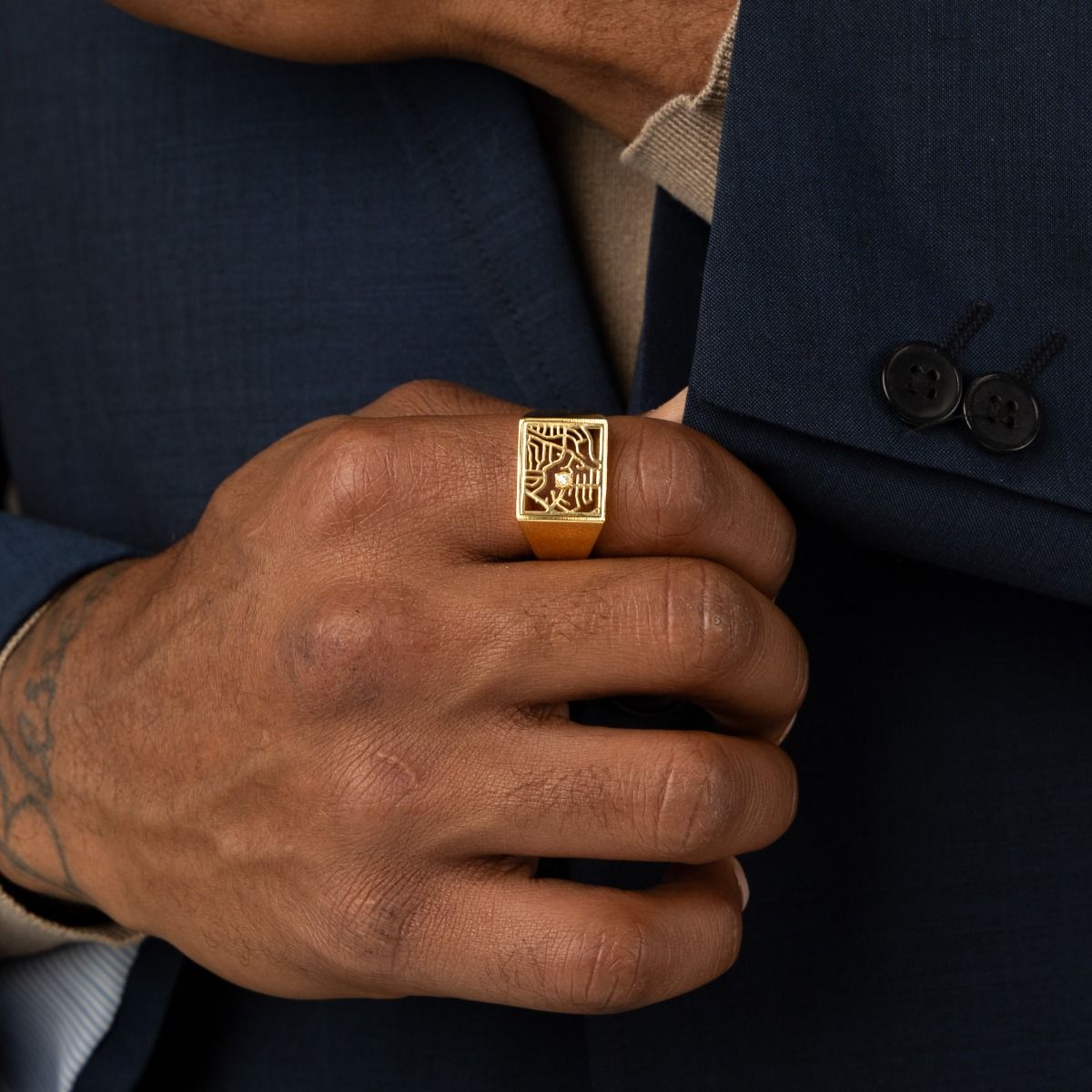 Gentleman's Map Ring [18K Gold Vermeil]