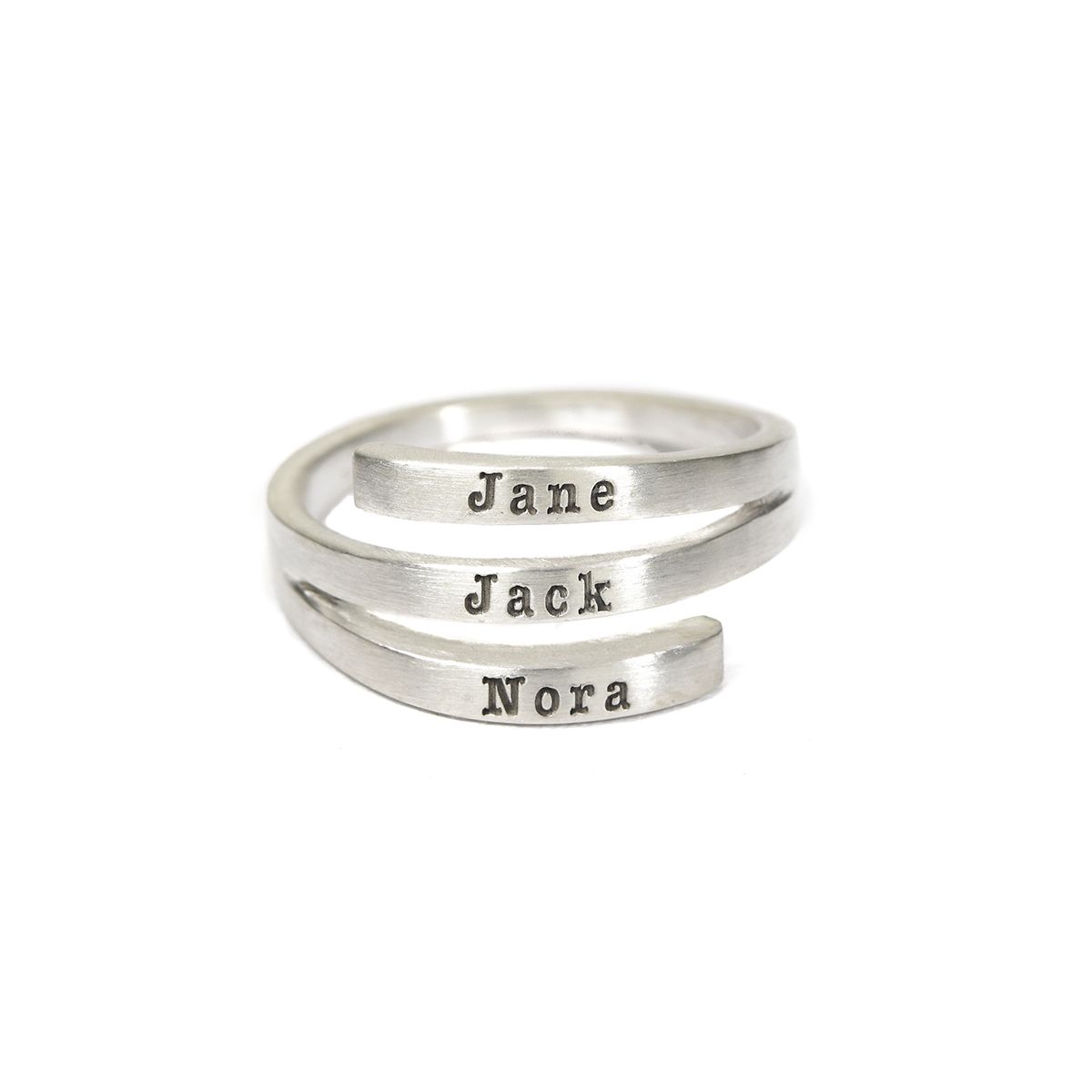 Swan Name Ring - 3 Names [Sterling Silver]