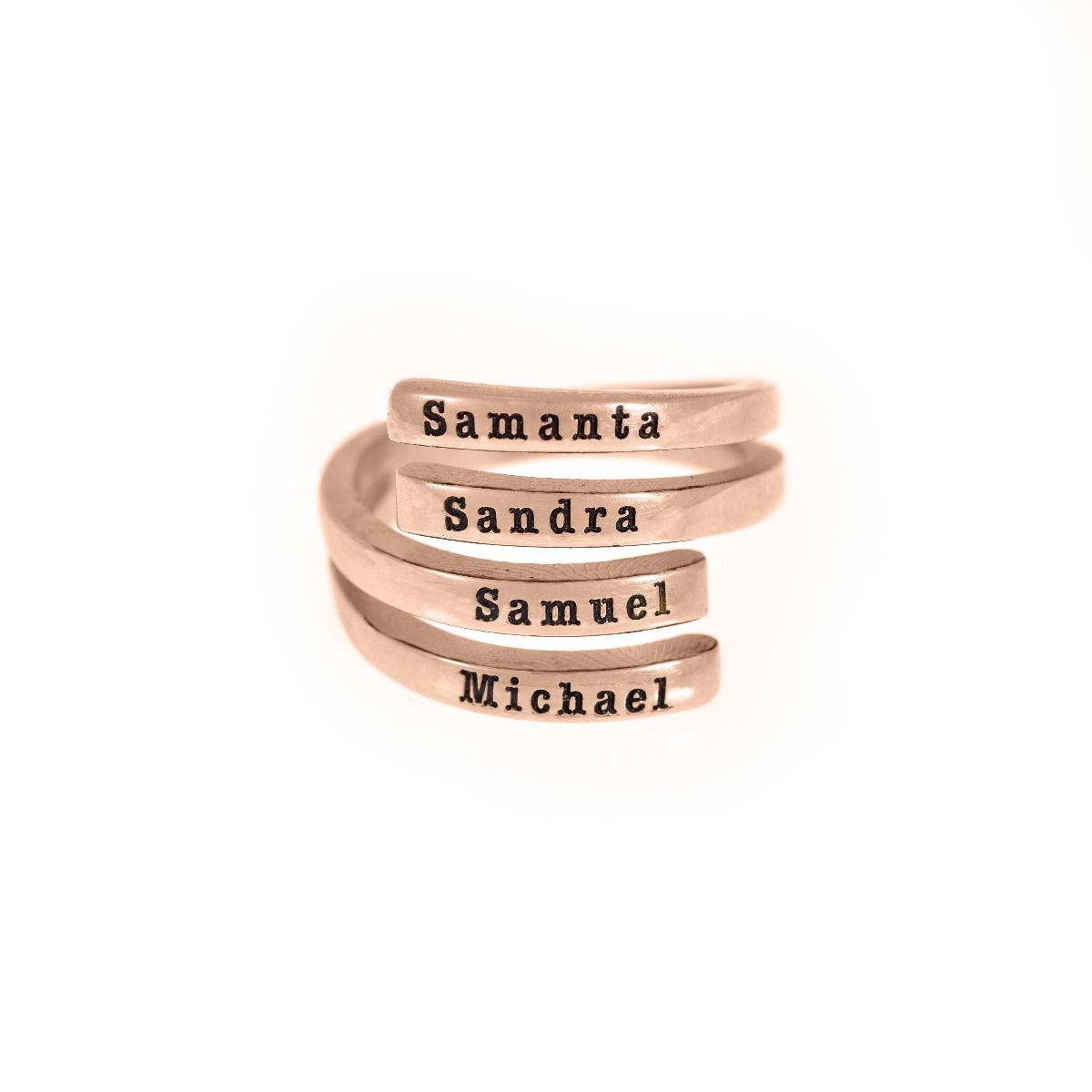 Swan Name Engraved Rings (Rose Gold Plated) Names Talisa