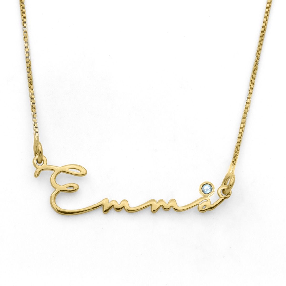 Women Name Necklace With Crystal 18K Gold Vermeil