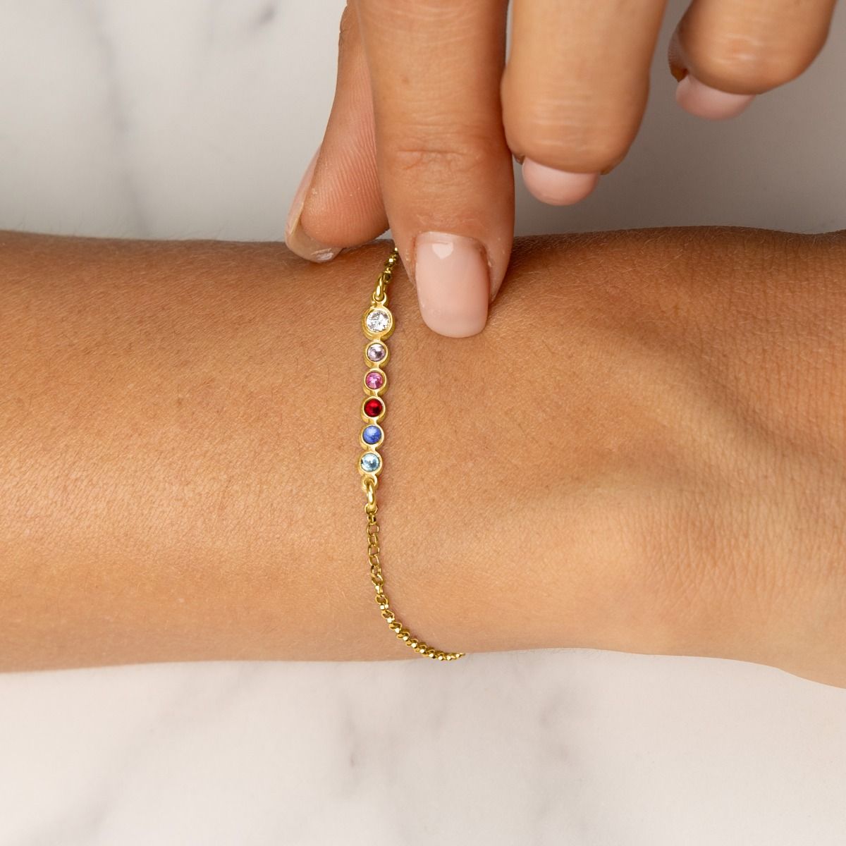 Bracelet Talisa Stars de Pierre de Naissance et Diamant 0,10ct [Vermeil 18ct]