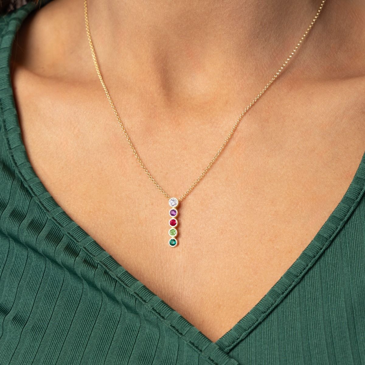 Talisa Stars Gemstone Necklace with 0.10ct Diamond [18K Gold Vermeil]