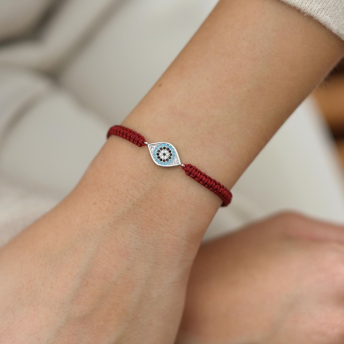 Hera Evil Eye Adjustable Bracelet [Sterling Silver]