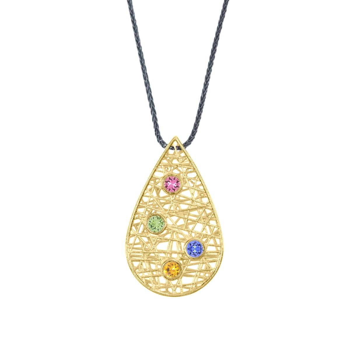 Threads of Life Big Drop Birthstone Necklace [10K Gold]