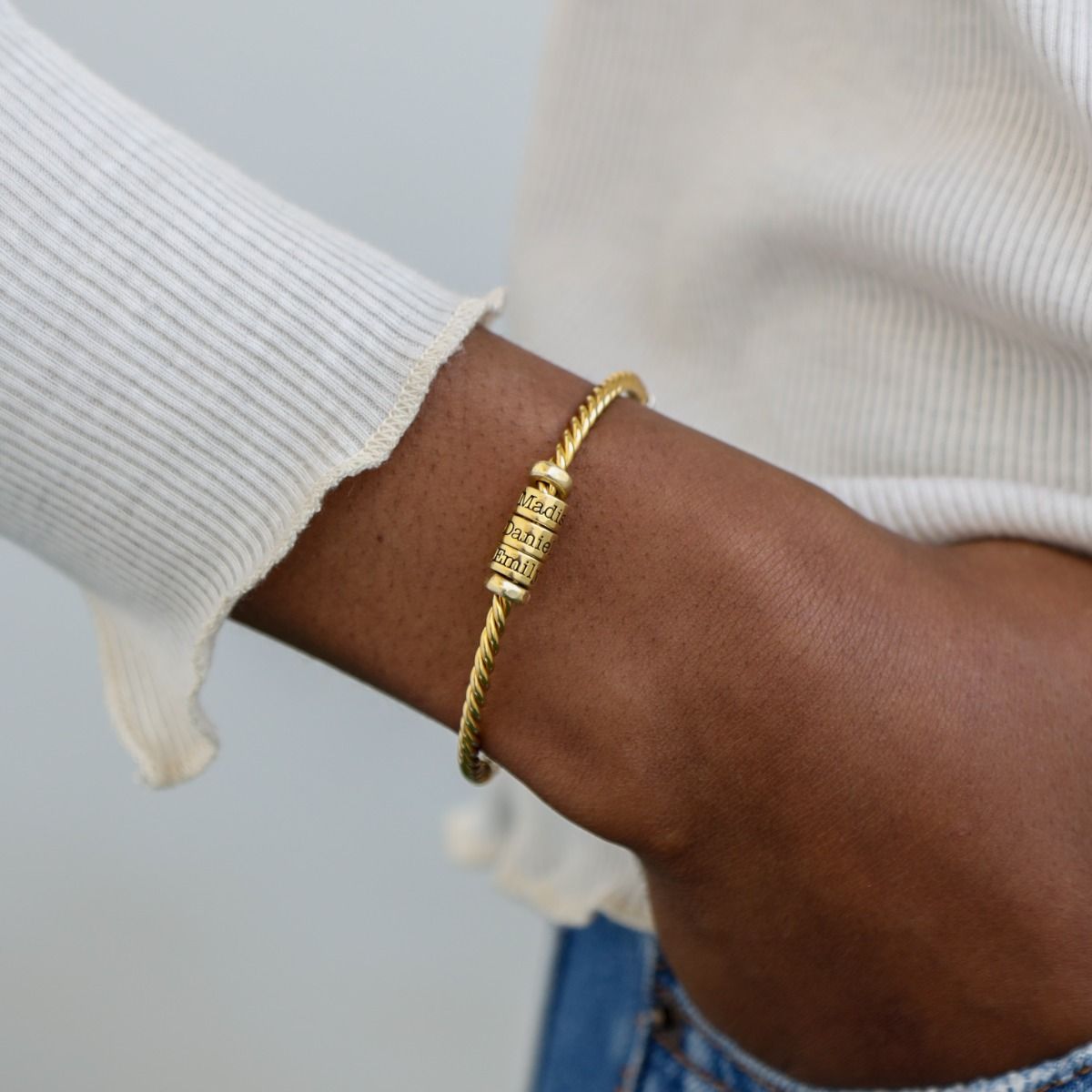 Familienarmband mit Gravur [Keltischer Stil - 750er vergoldet]