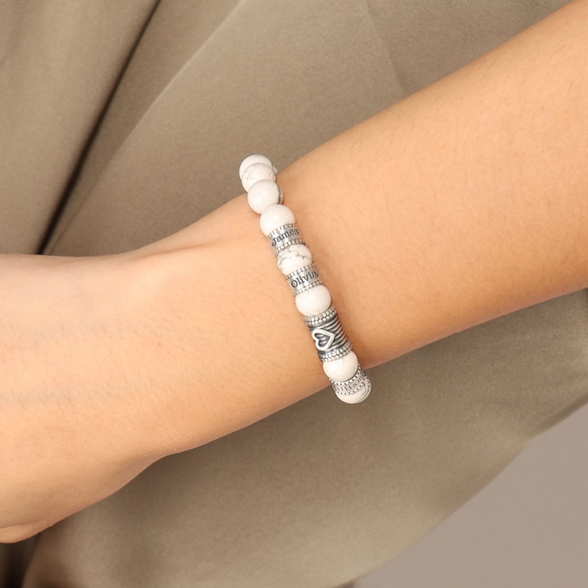 Ties Of The Heart Howlite Bracelet [Sterling Silver]