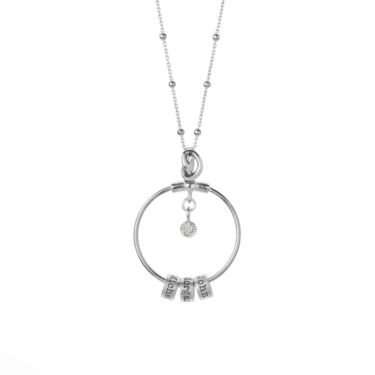Special Ties Name Necklace with a Diamond [Sterling Silver]