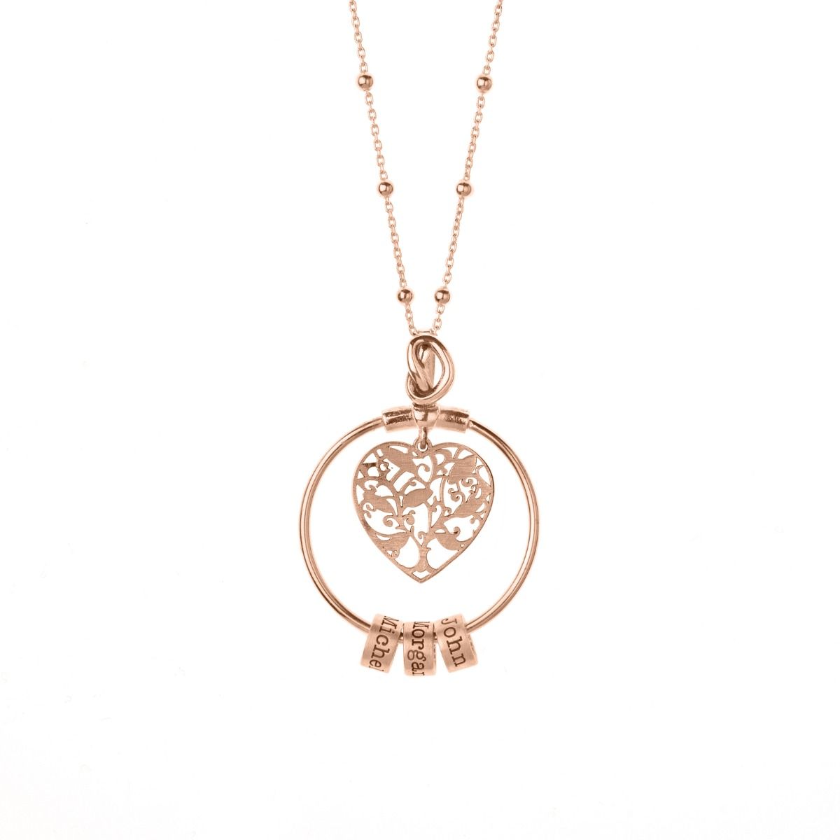 Collier Liens Spéciaux avec Prénoms [Plaqué Or Rose 18ct]