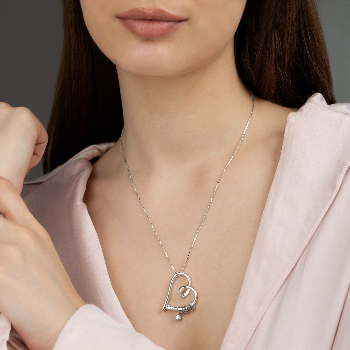 Ties of the Heart Name Necklace with ct Diamond [Sterling