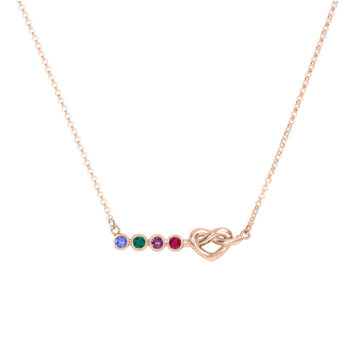 Ties of the Heart Birthstone Necklace [18K Rose Gold Plated]