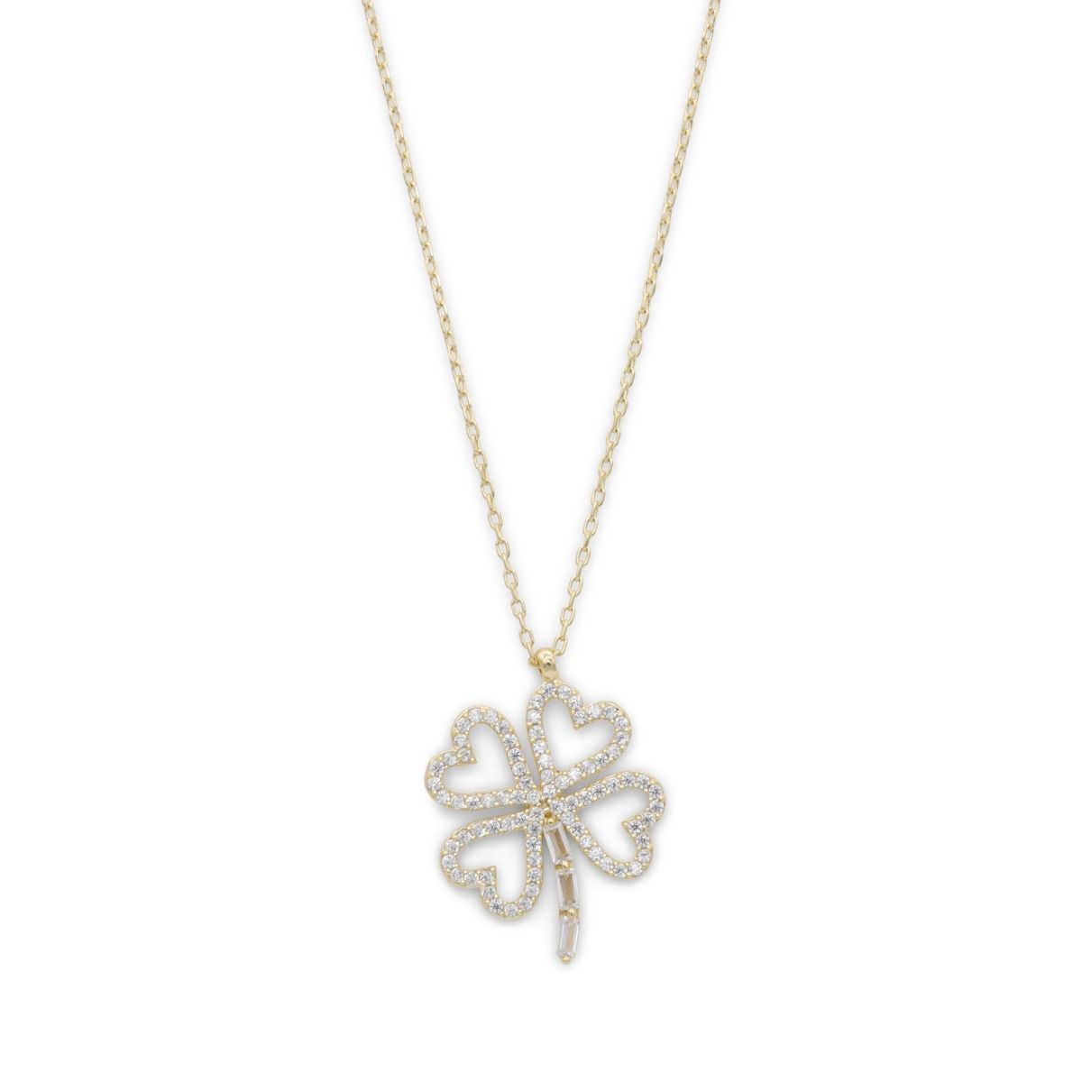 Timeless Clover Pavé Necklace [18K Gold Plated]