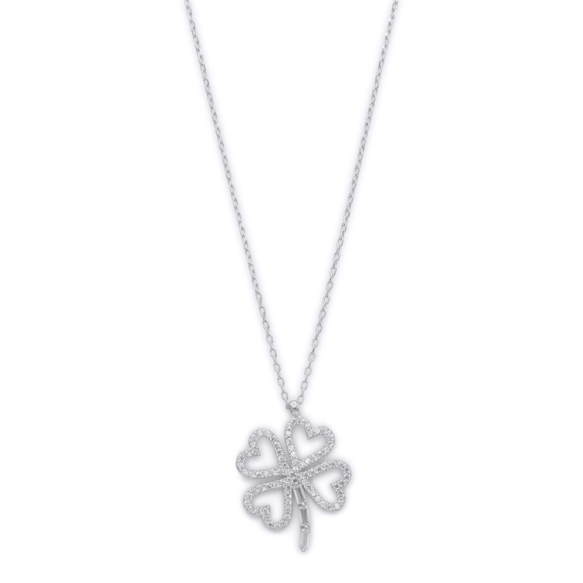 Timeless Clover Pavé Necklace [Sterling Silver]