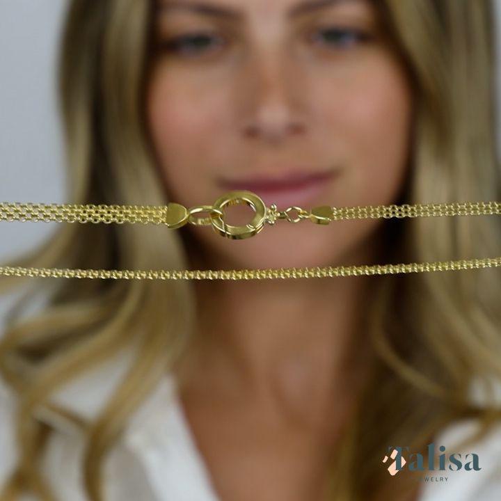 Emma Circle Milanese Chain Necklace [18K Gold Plated] - with Name Charms