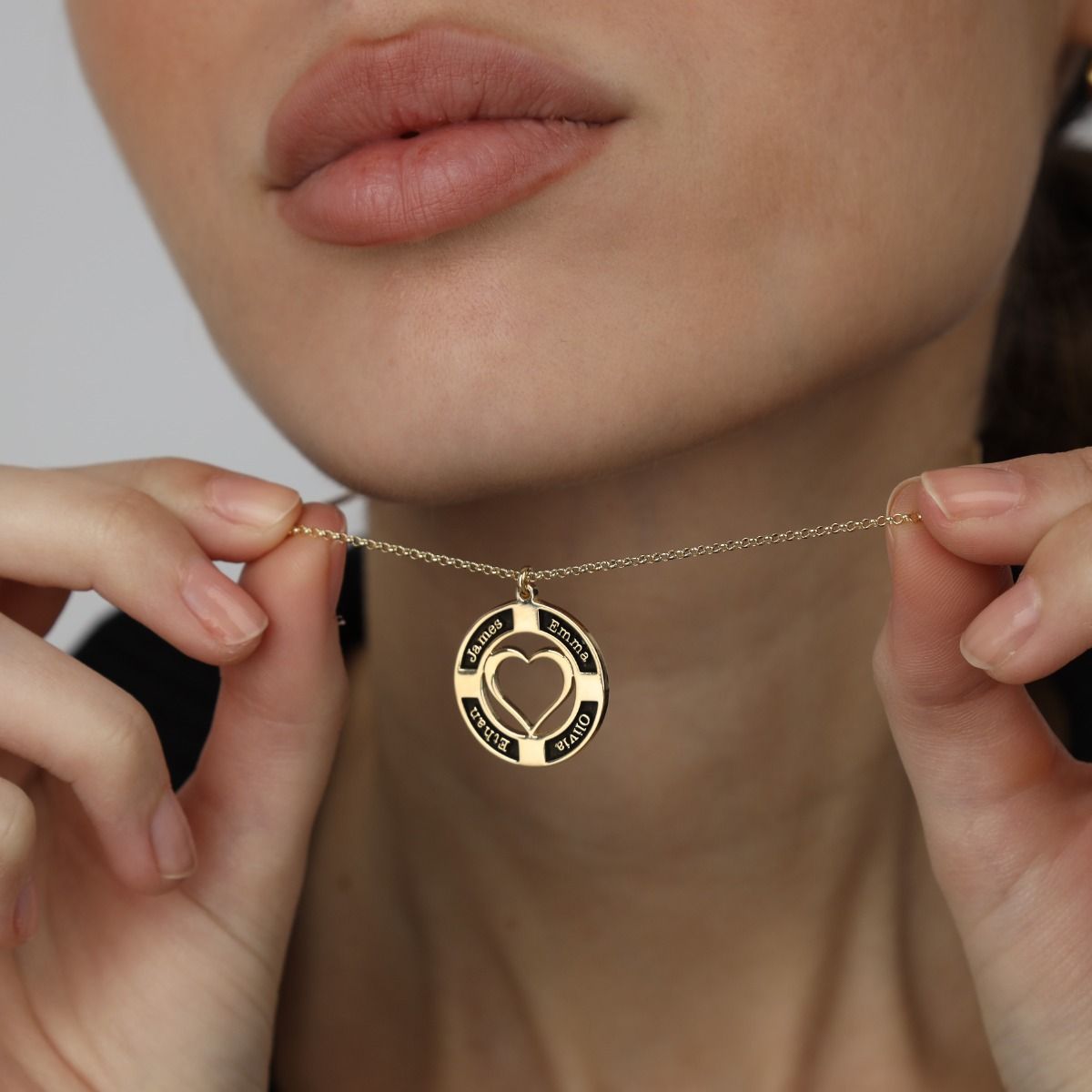Treues Herz Namenskette [750er Gold Vermeil]