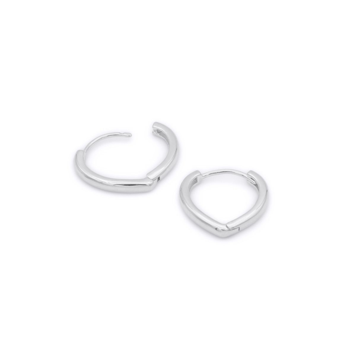 V Shape Hoop Earrings in SIlver - Gifts for Her by Talisa