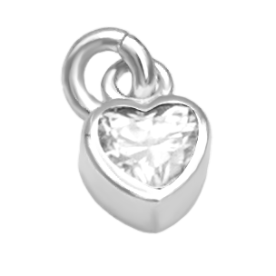 Moissanite Heart Charm for Multi-Name Necklace [Sterling Silver]