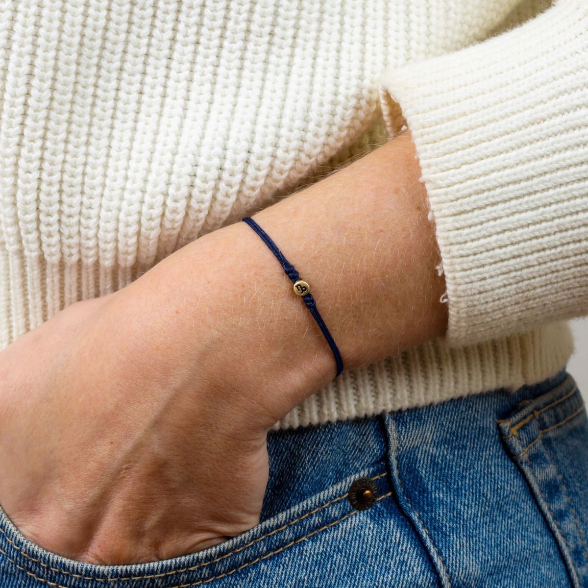 Zodiac Constellation 14K Gold Bracelet (Blue String) - Talisa