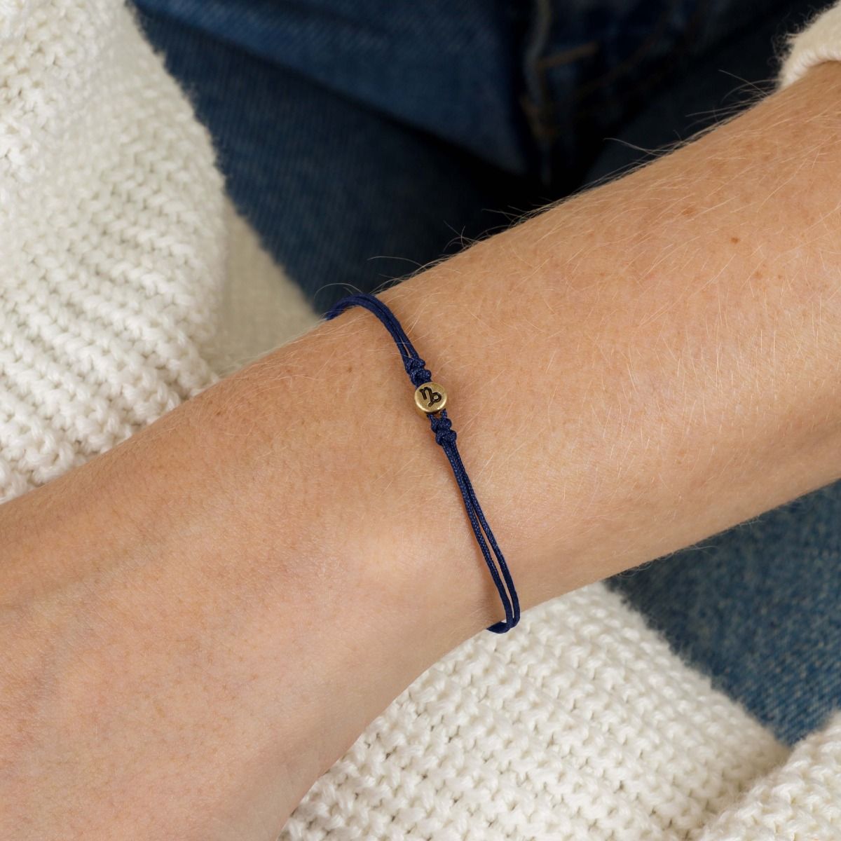 Zodiac Constellation Bracelet - Blue String [14 Karat Gold]