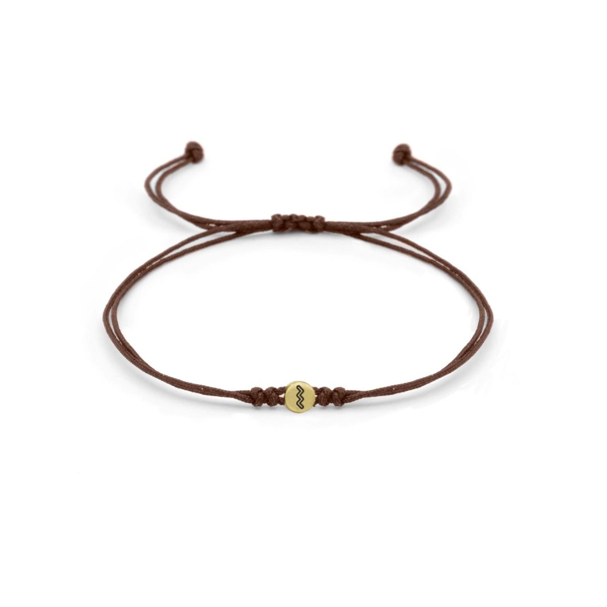 Zodiac Constellation 14K Gold Bracelet (Brown String) Talisa