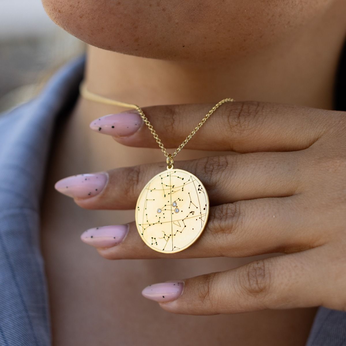 Zodiac Diamonds Sky Map Necklace [18K Gold Vermeil]