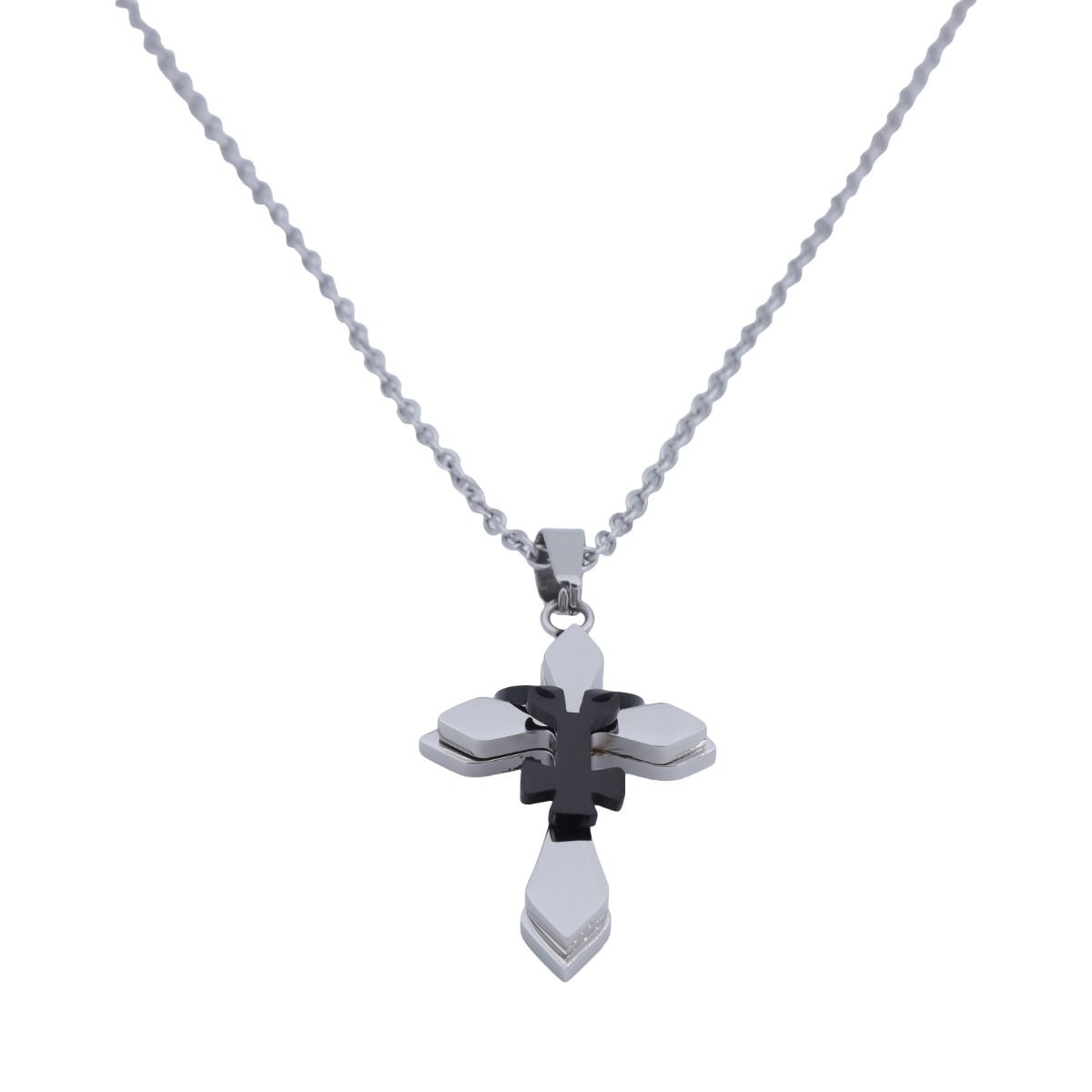 Crowned Cross Necklace for Men