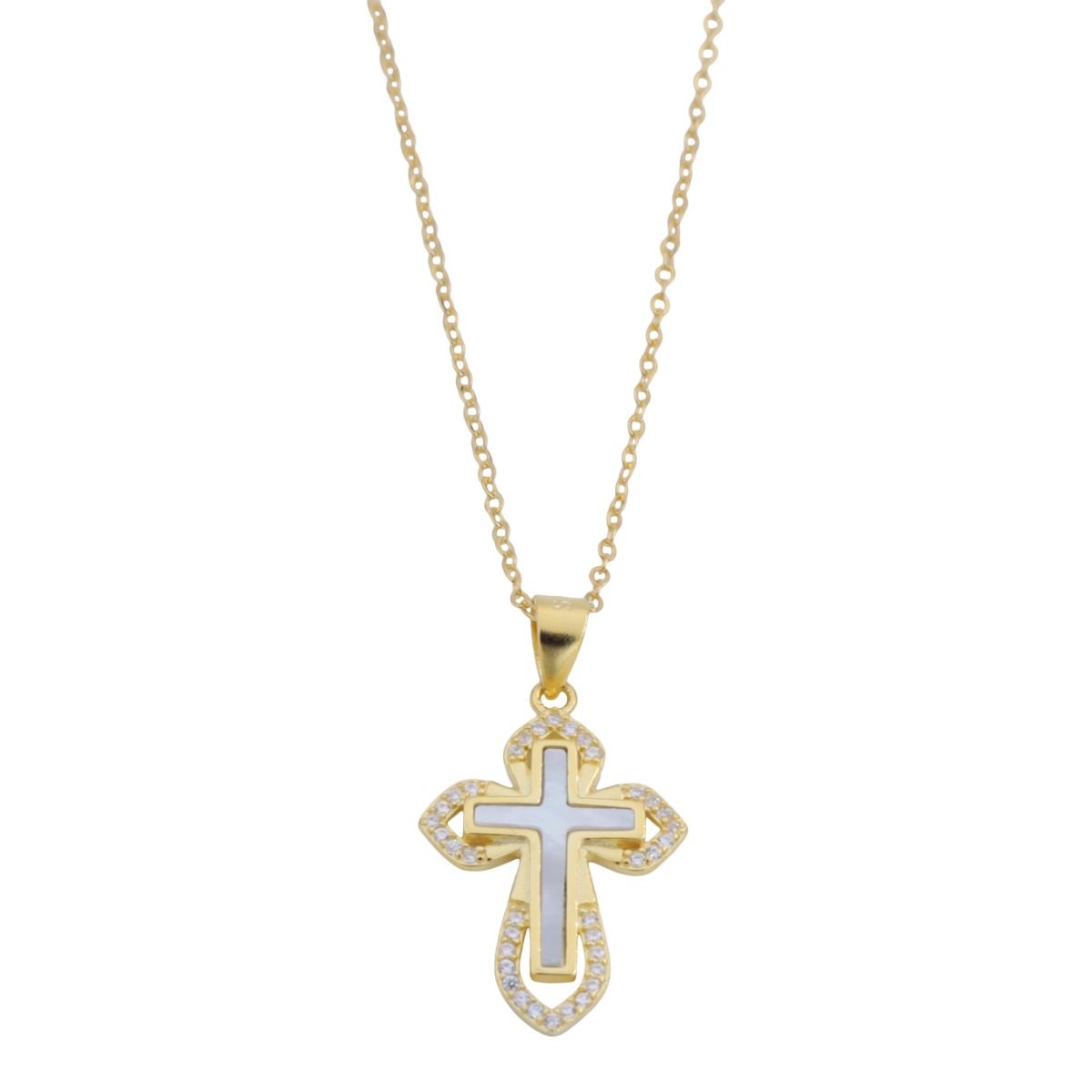 Gleaming Cross Necklace [18K Gold Plated]
