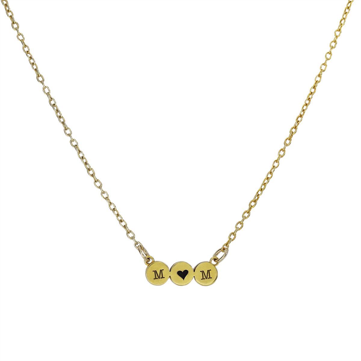 For Mom with Heart Necklace [Gold Plated]