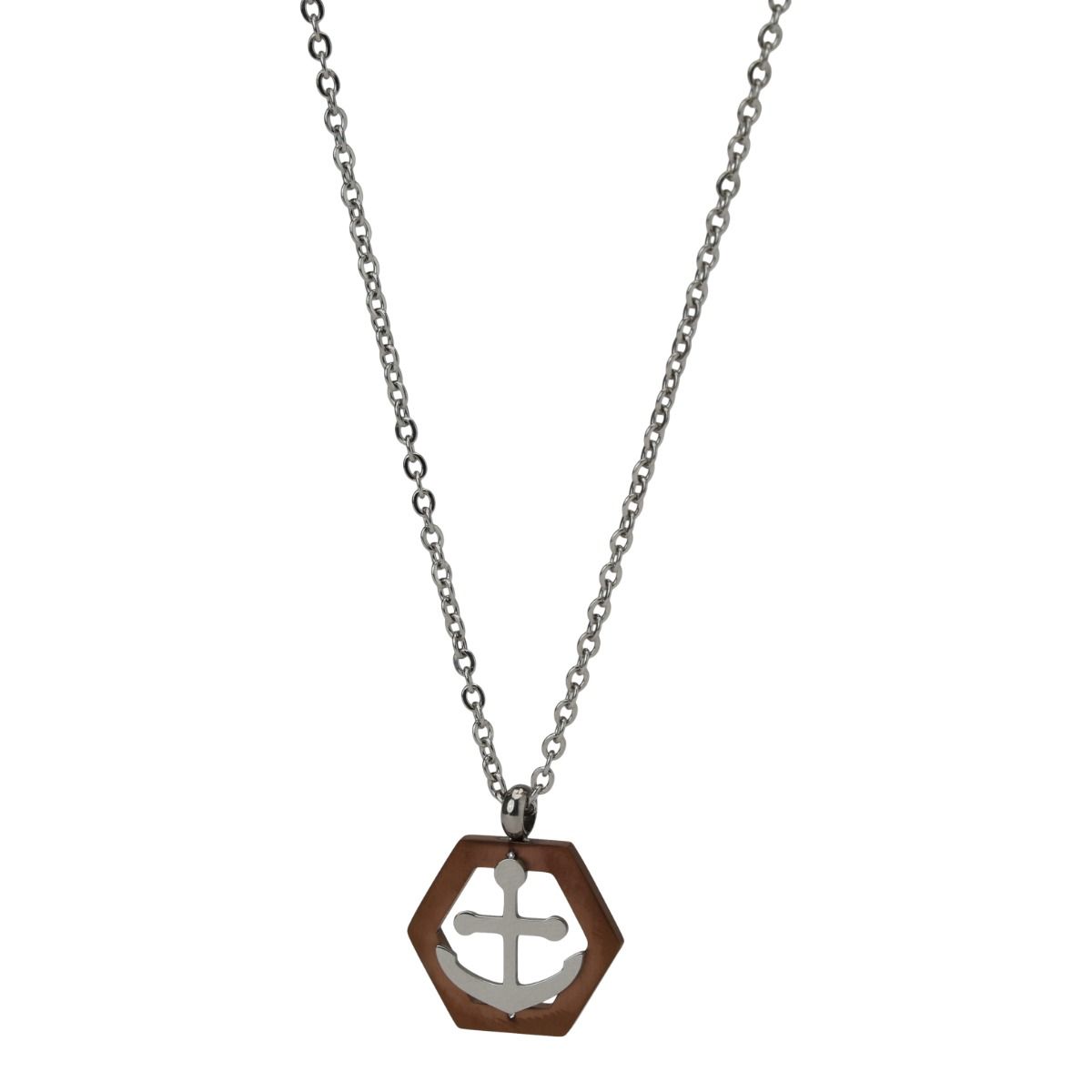 Framed Anchor Necklace for Men