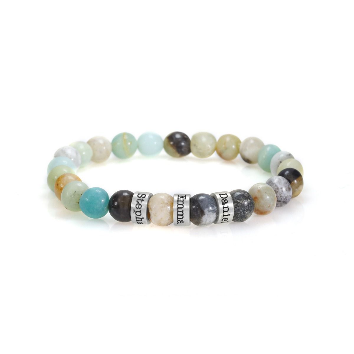 Pulsera de Amazonita Inolvidable con Nombre [Plata de Ley]