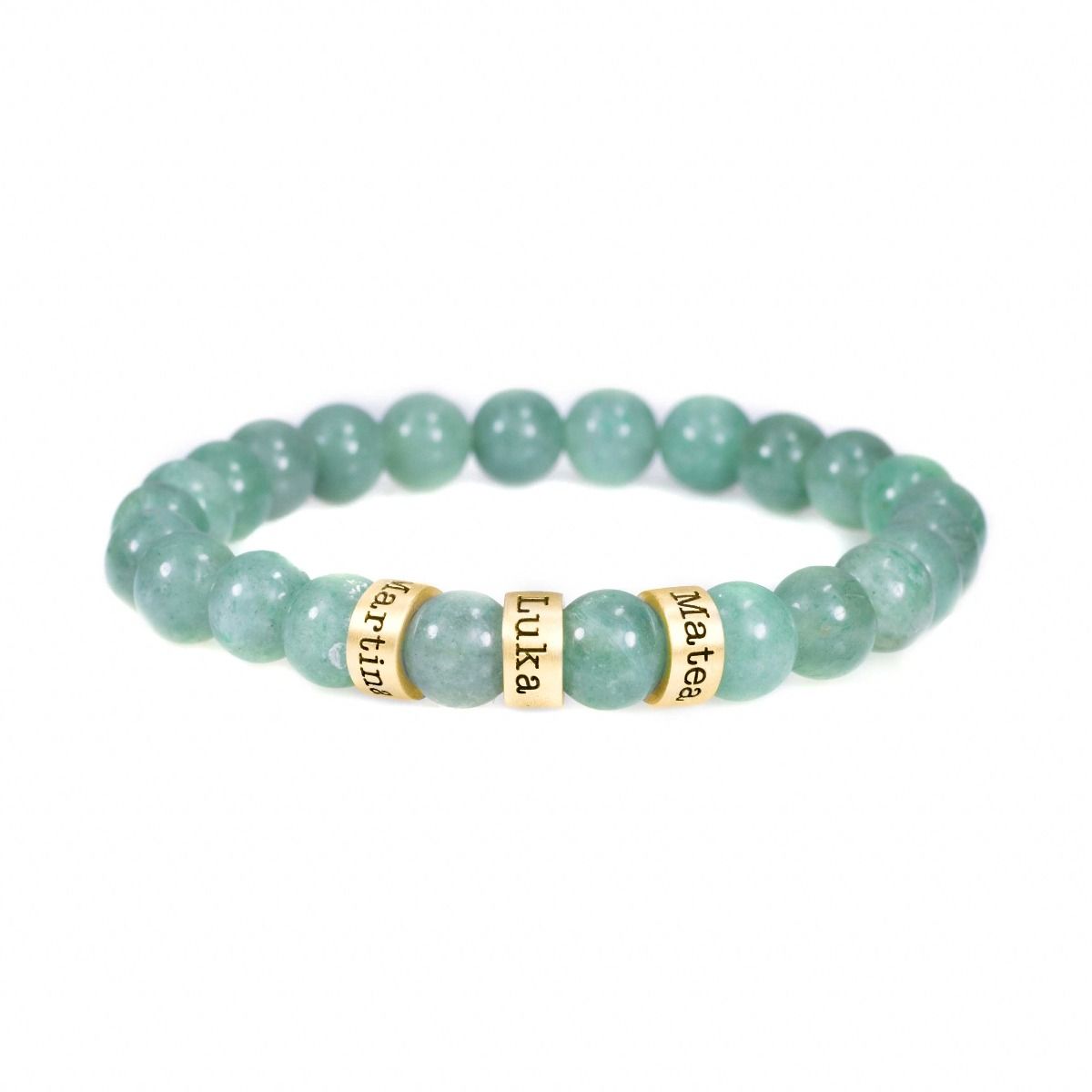 Aventurine Women Name Bracelet [18K Gold Vermeil]