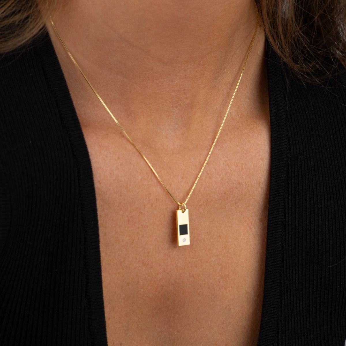 Collier Eliana Nano Bible avec Diamant - Plaqué Or 18ct