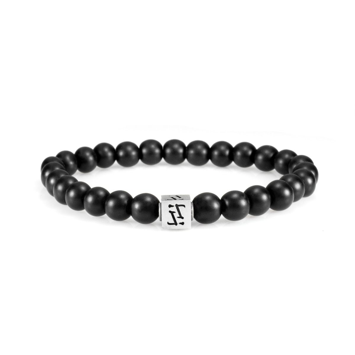 Handtekening Zwarte Onyx Vrouwen Armband [Sterling Zilver]
