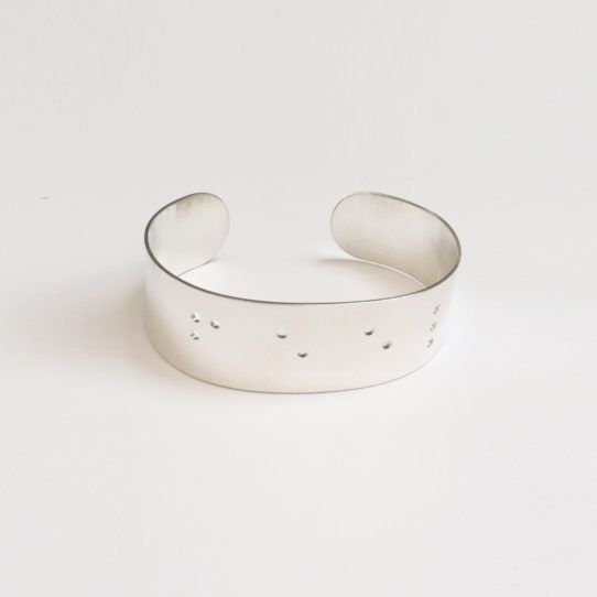 Manchette Large Inspiration Braille [Plaquée Argent]