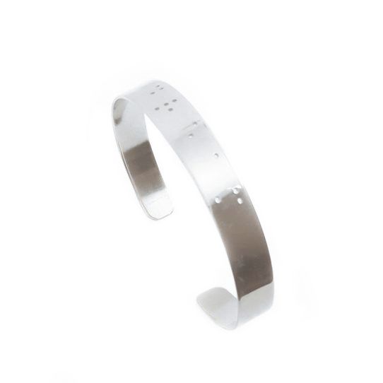 Dünne Inspiration Braille-Manschette [Sterlingsilber]