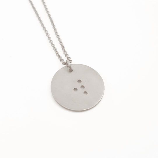 Collier Braille Initiale Classique Pendentif Rond [Argent 925]