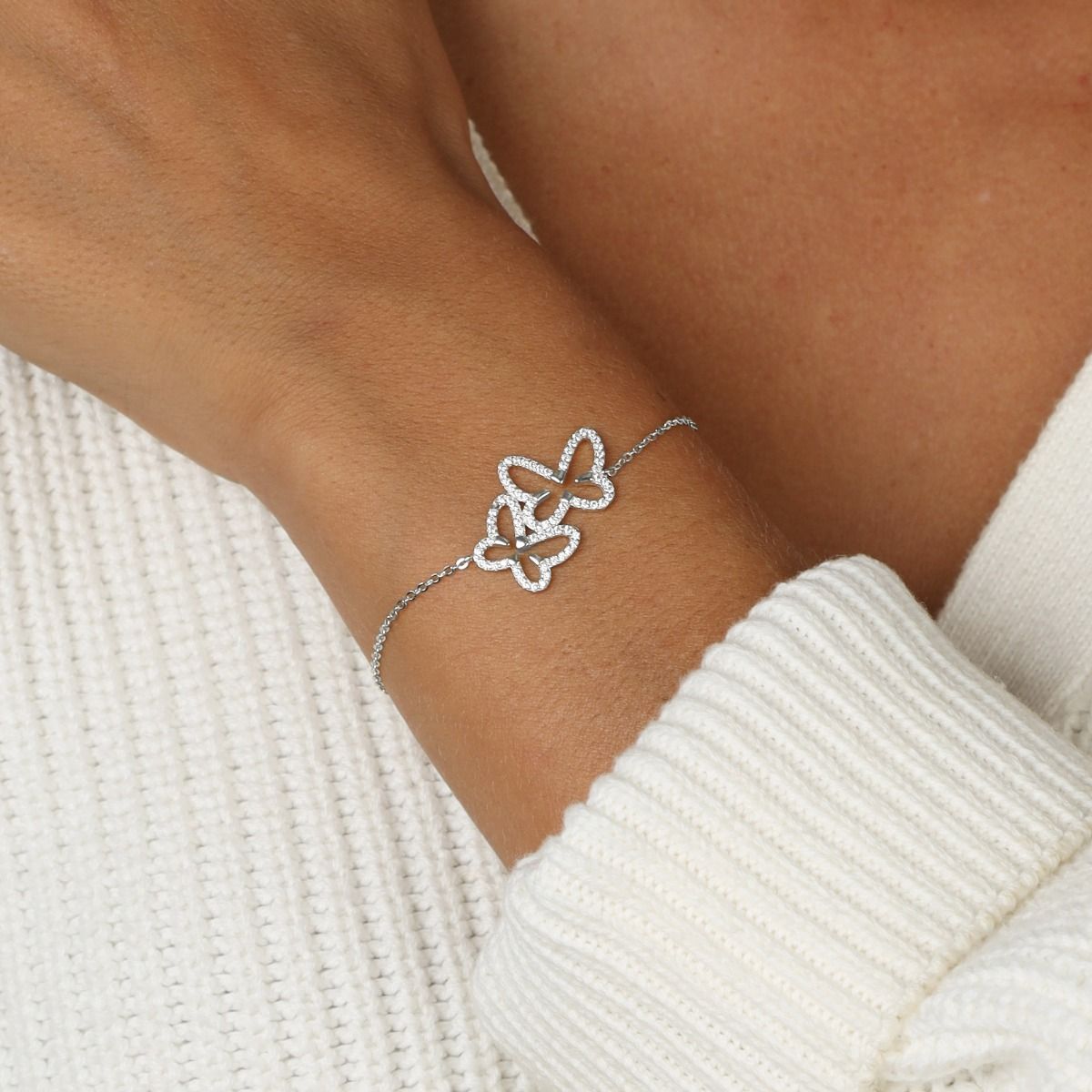 Butterfly Couple Bracelet [Sterling Silver]