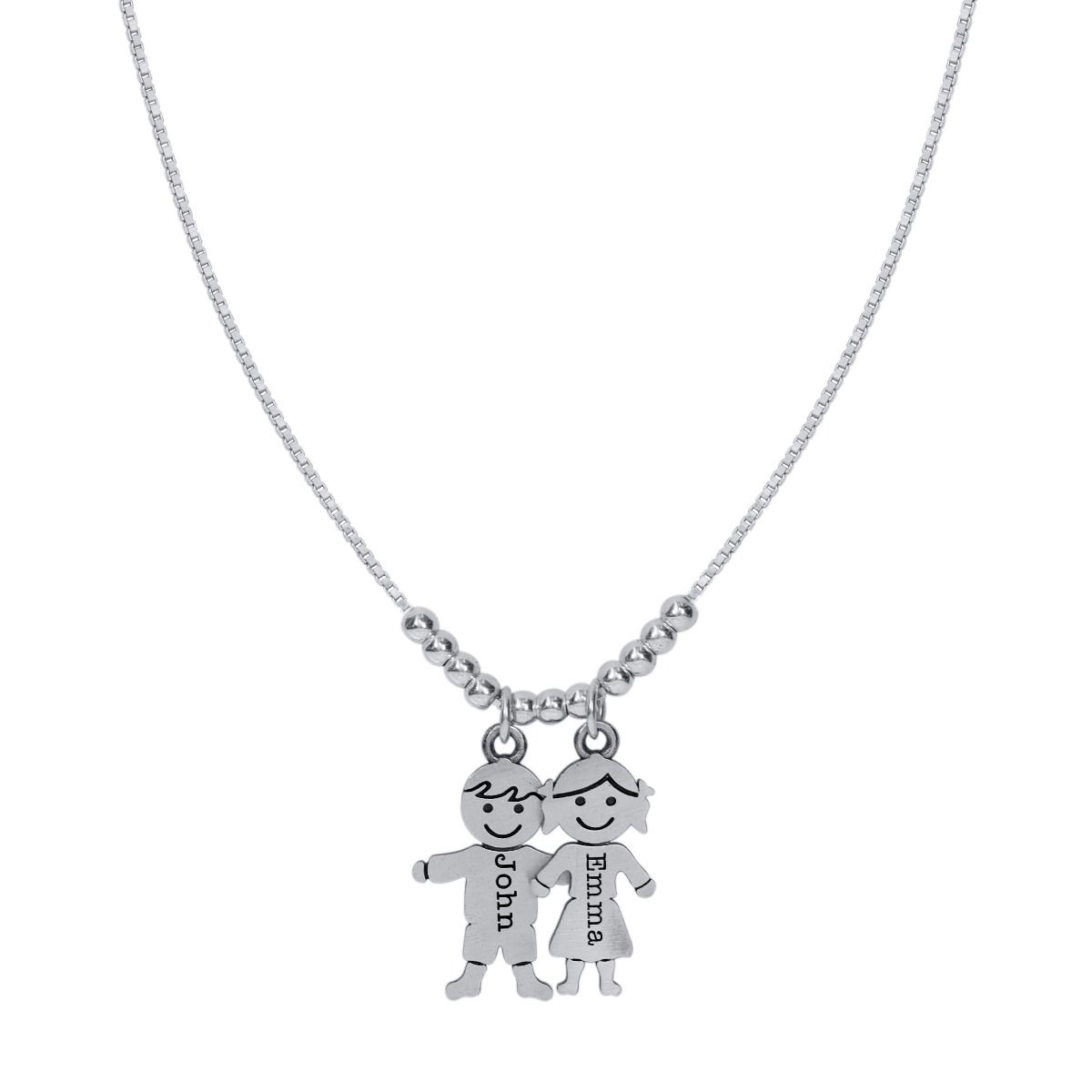 Collar Querida Familia con Nombre [Plata de Ley]