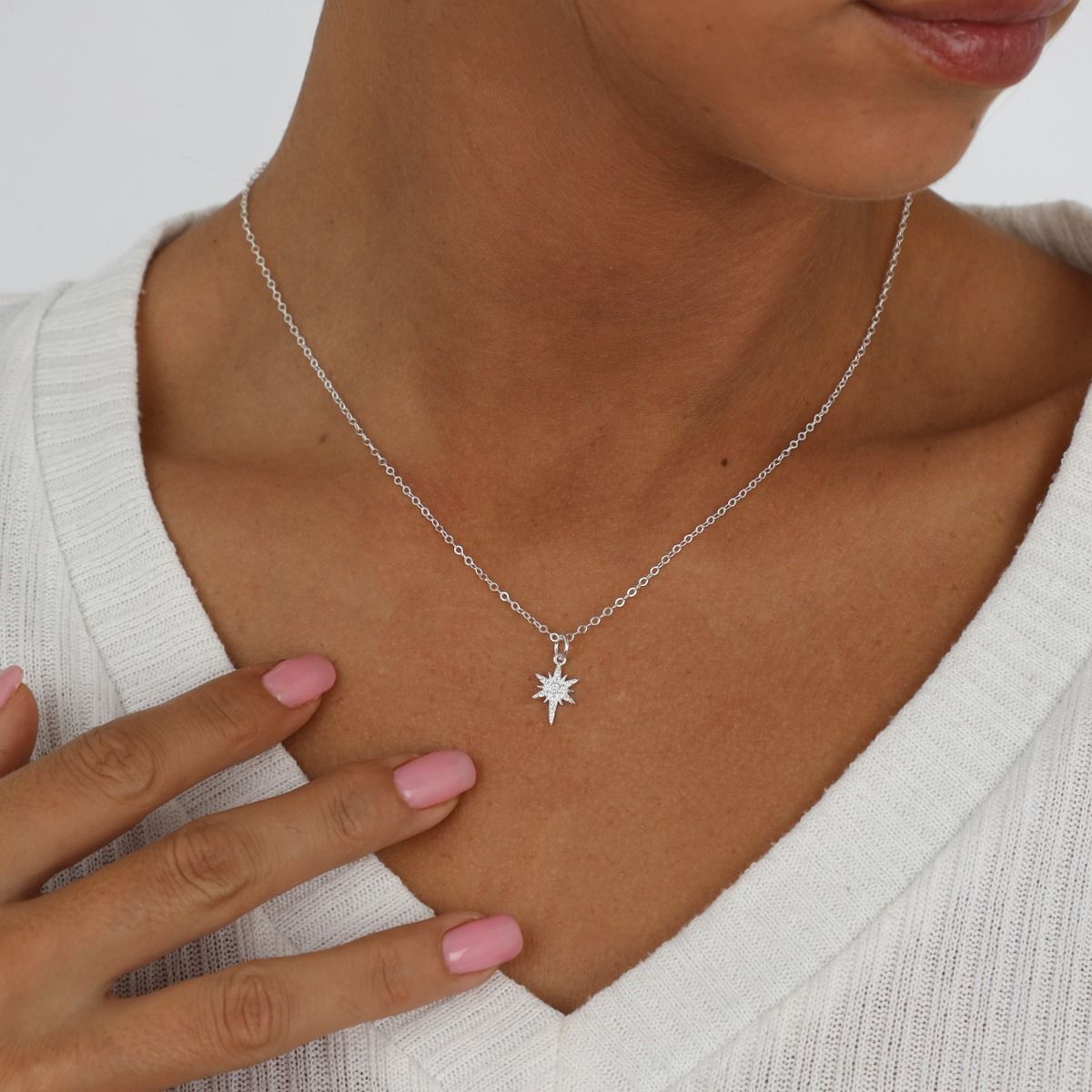 Christmas Star Necklace in Silver - Gift for Her by Talisa