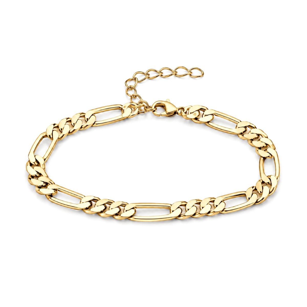Classic Figaro Men Bracelet  [Gold Plated]