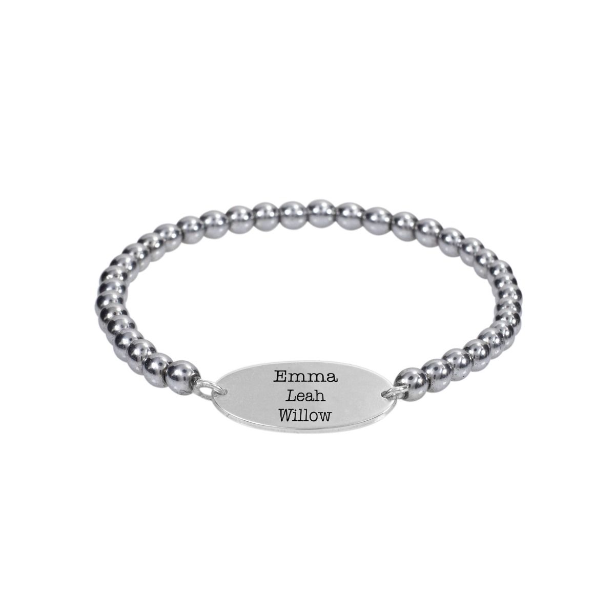 Bracciale Chiara Impronta con Nome in Ematite [Argento 925]