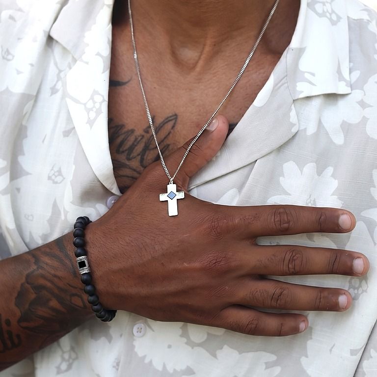 Black Onyx Cross Set with Nano Bible
