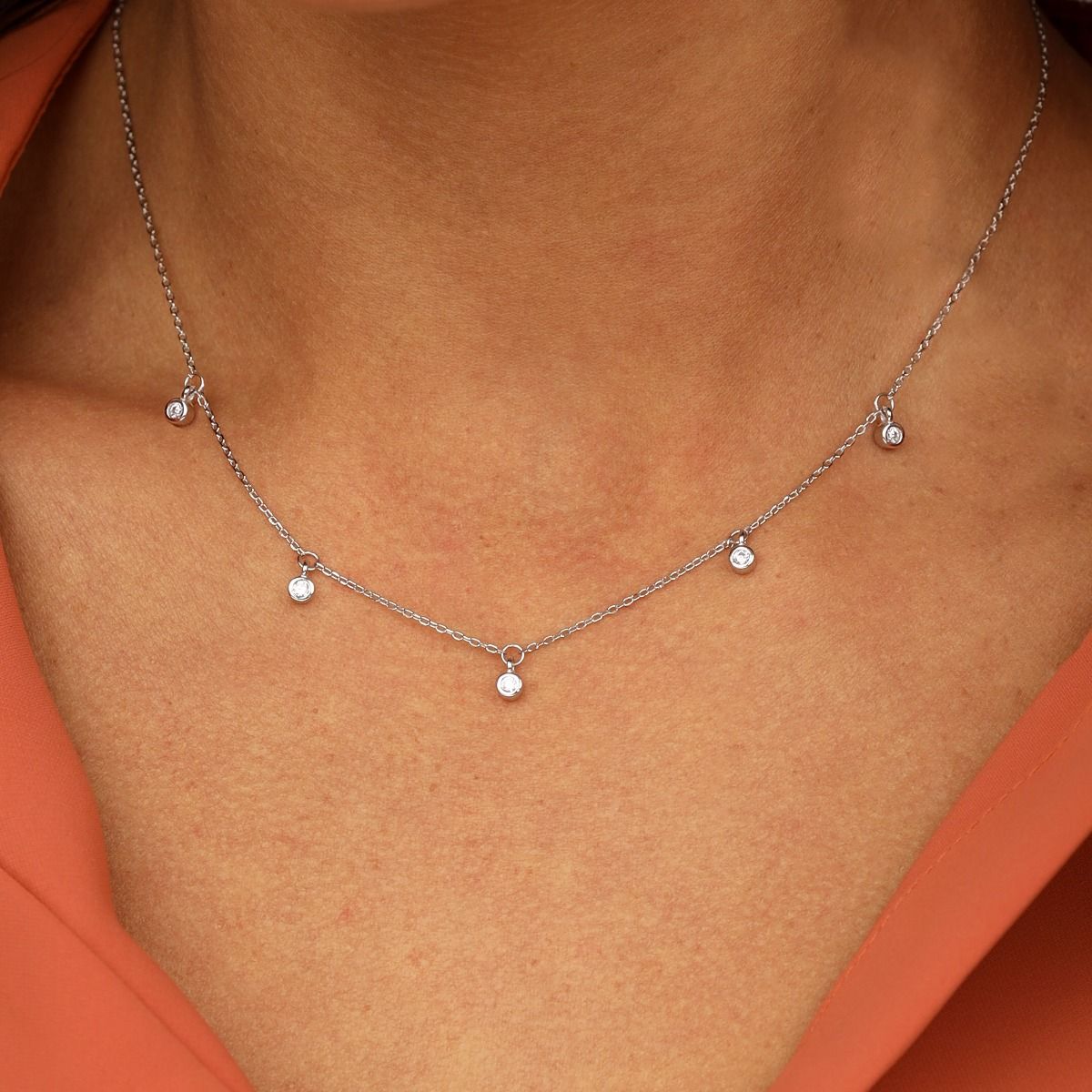 Crystal Blossom Necklace [Sterling Silver]