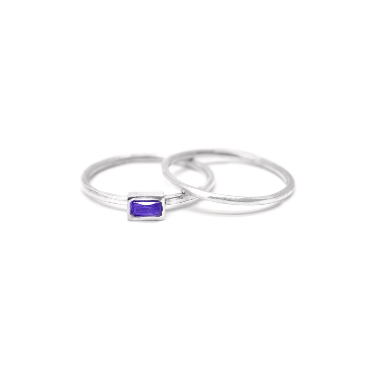 Carina Ring. Baguette Horizontaal [Sterling Zilver]