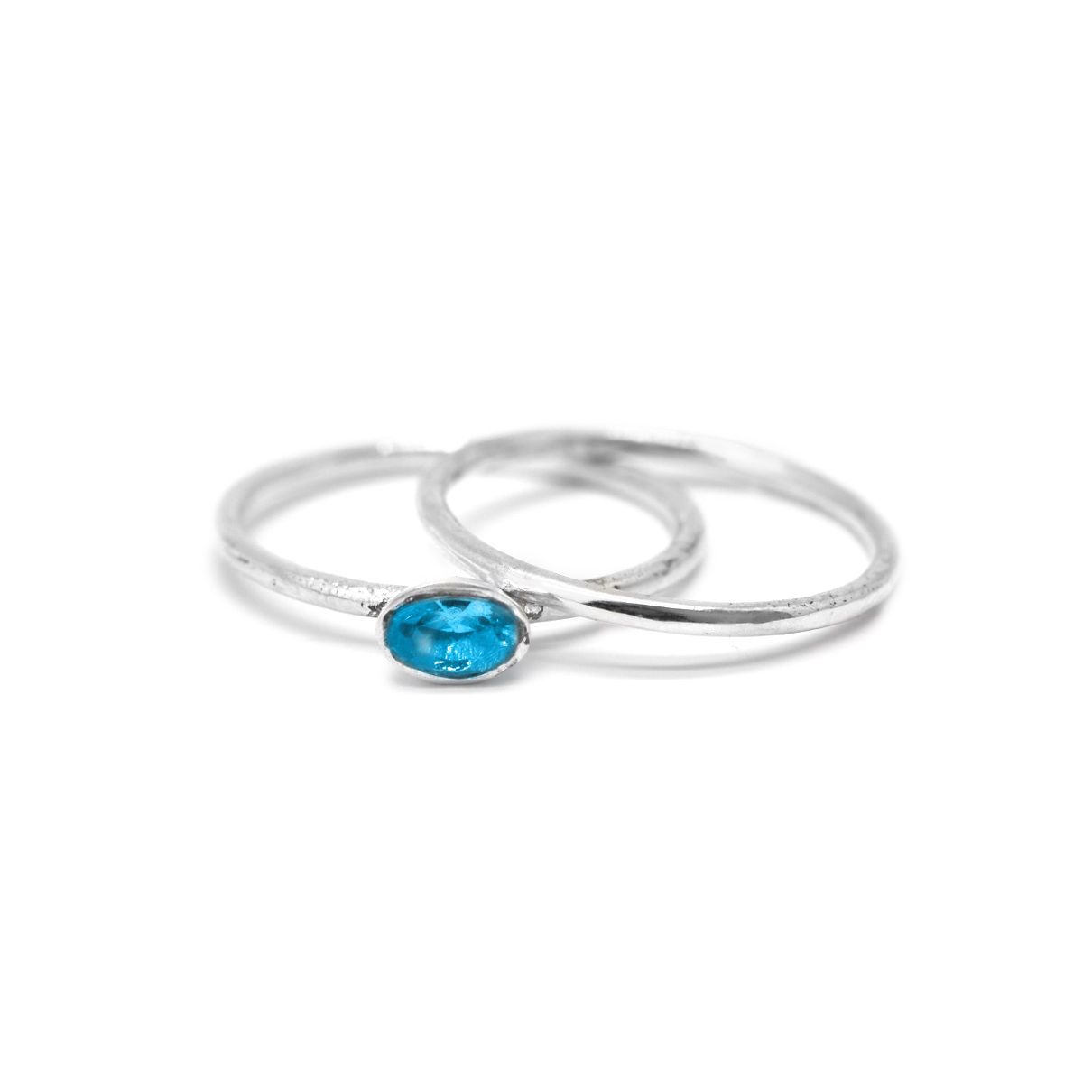 Anillo Carina Piedra de Nacimiento Ovalada Horizontal [Plata de Ley]