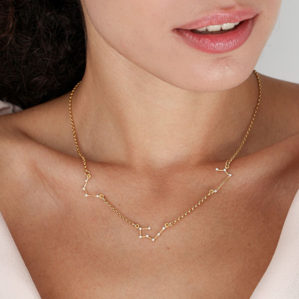 Ella Zodiac Diamond Necklace [18K Gold Plated]